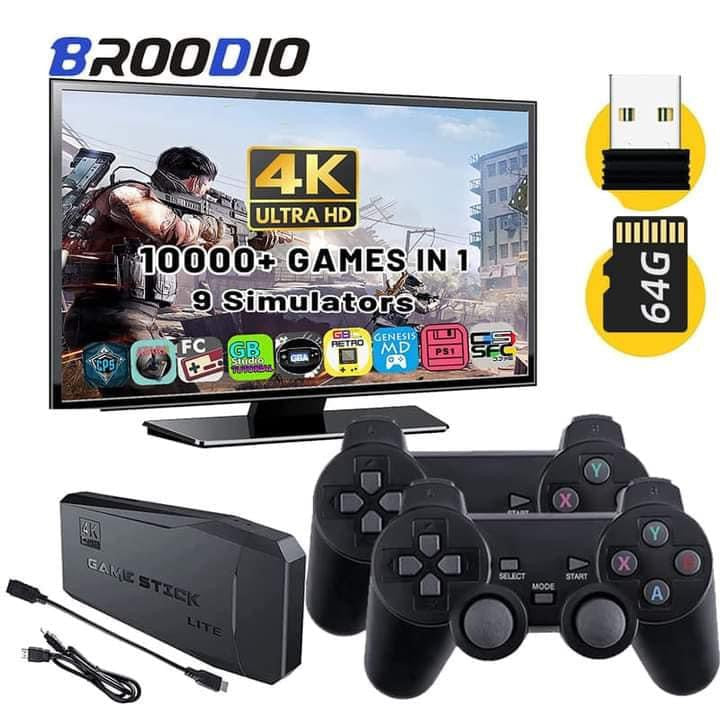Console jeux Stick 4K Hdmi + 2 Manettes Sans Fil Plus De 20000 Jeux