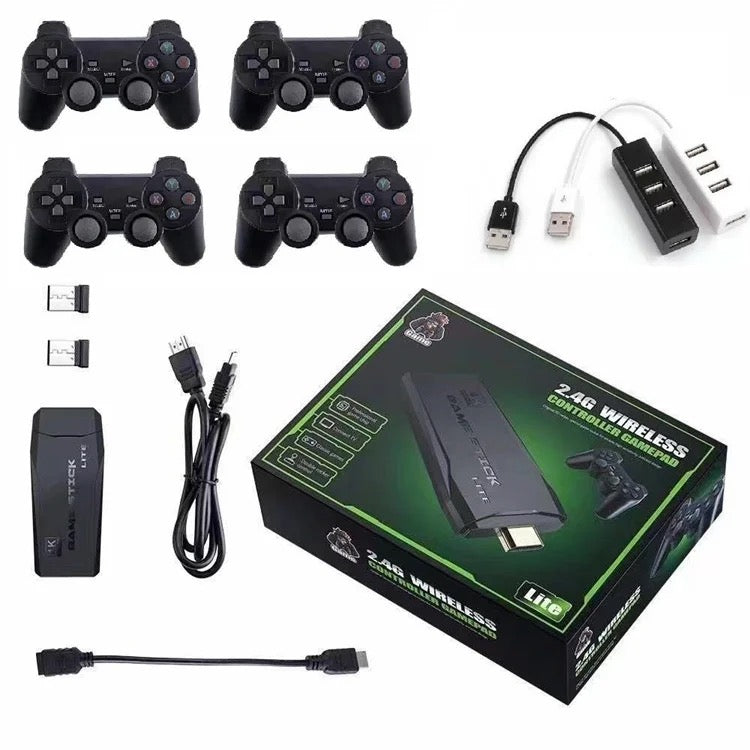 Console jeux Stick 4K Hdmi + 2 Manettes Sans Fil Plus De 20000 Jeux